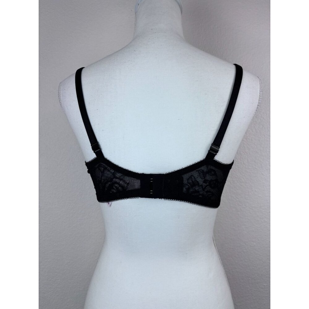 Victoria's‎ Secret 36D black lace very sexy low cup demi underwire bra - Picture 5 of 7
